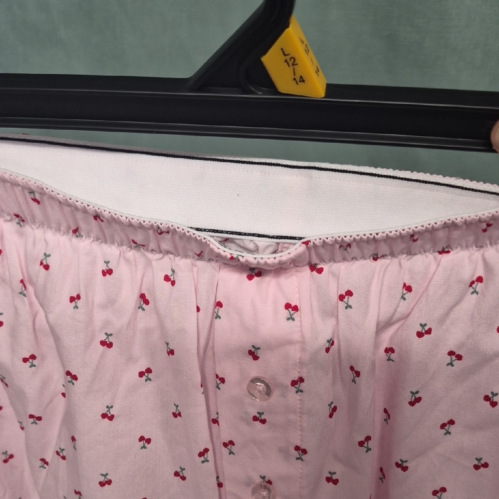 No Boundaries Pink Pajama Pants with Red Cherry Print - Picture 6 of 9